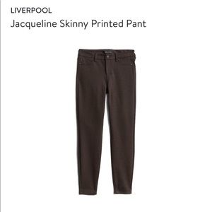 NWT Liverpool Skinny Printed Pant - Brown
